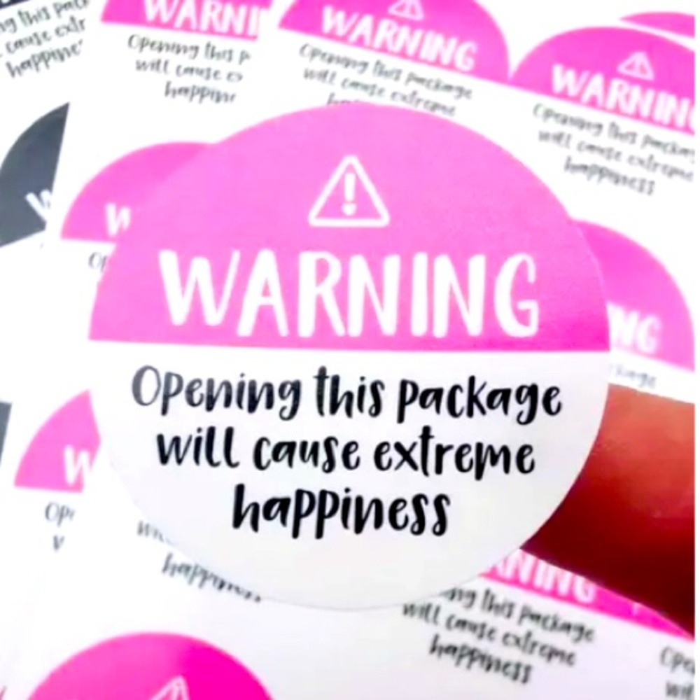 120 WARNING LABELS | Fun Cute Packing Stickers